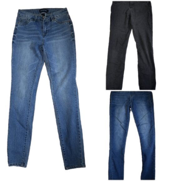 3 Pairs of Denim Bue Black Jeans Jeggings Size 1 Authentic American Heritage YMI - Picture 1 of 7